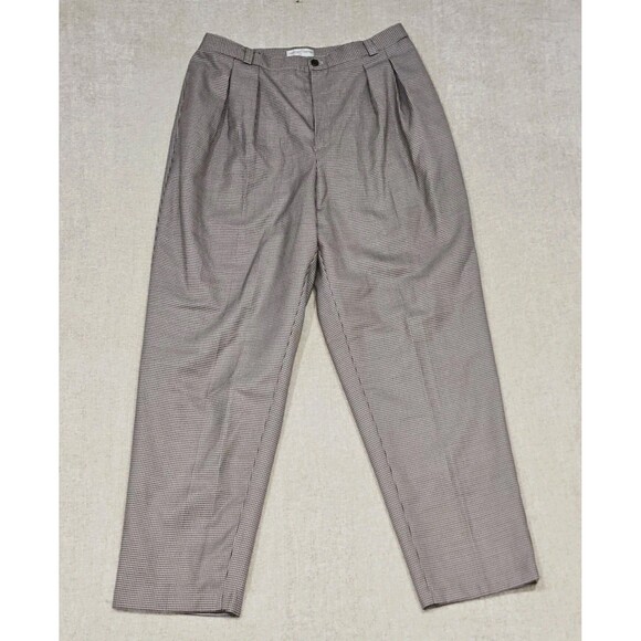 VTG Parisian Signature Woman 16 Brown/Red Houndstooth Trouser Academia Career - Picture 1 of 7